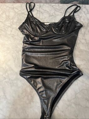 by the way. Metallic Black Shimmer Bodysuit